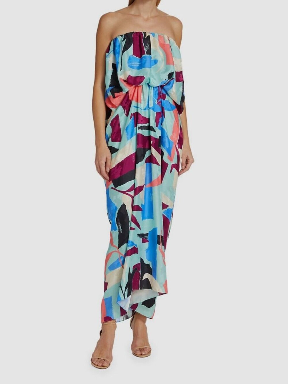 NWT Tanya Taylor Zena Silk Strapless Maxi Dress sz 4 $595